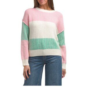 SUNDAY EDITION Cream Multi Striped Sweater